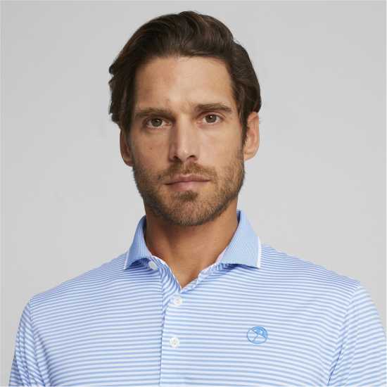 Puma Мъжка Блуза С Яка Ap Mattr Traditions Polo Shirt Mens Синьо/Бяло Голф горнища за мъже