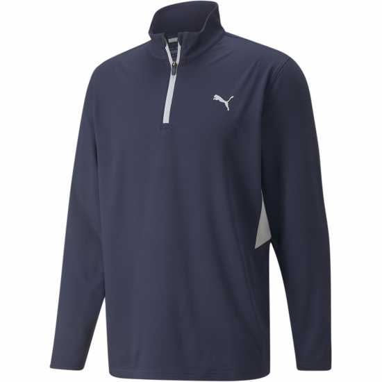 Puma Външен Слой Мъже Vista Quarter Zip Baselayer Top Mens Морско синьо/Сиво Голф горнища за мъже