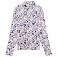 Puma W You-V Bloom Quarter Zip Baselayer Top Womens  Голф облекло