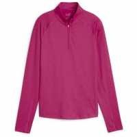 Puma W You-V Solid Quarter Zip Baselayer Top Womens Гранат.Роза Голф облекло