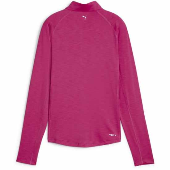 Puma W You-V Solid Quarter Zip Baselayer Top Womens Гранат.Роза Голф облекло