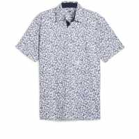 Puma Мъжка Блуза С Яка Cloudspun Butterfly Polo Shirt Mens Бяло/Морско синьо Голф панталони за мъже