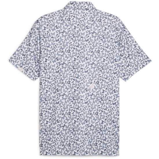 Puma Мъжка Блуза С Яка Cloudspun Butterfly Polo Shirt Mens Бяло/Морско синьо Голф панталони за мъже