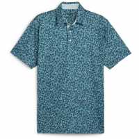 Puma Мъжка Блуза С Яка Cloudspun Butterfly Polo Shirt Mens Синьо/Оранжево Голф панталони за мъже