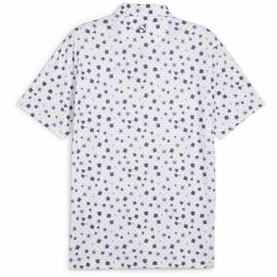 Puma Мъжка Блуза С Яка Cloudspun Floral Polo Shirt Mens Бяло/Синьо Голф горнища за мъже