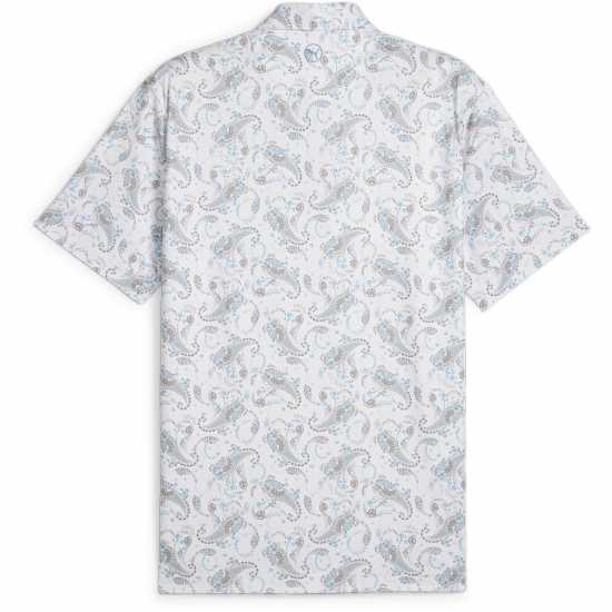 Puma Мъжка Блуза С Яка Cloudspun Paisley Polo Shirt Mens Бяло/Синьо Голф горнища за мъже