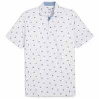 Puma Мъжка Блуза С Яка Mattr Skulls Polo Shirt Mens Бяло/сребро Голф горнища за мъже