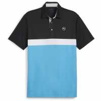 Puma Мъжка Блуза С Яка Pure Colorblock Polo Shirt Mens Черно/Аква Голф горнища за мъже