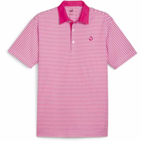 Puma Мъжко Поло Райе Pure Stripe Polo Shirt Mens Синьо/Розово Голф горнища за мъже