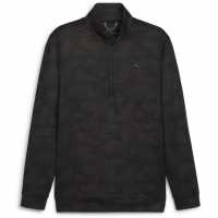 Puma Външен Слой Мъже Cloudspun Camo Quarter Zip Baselayer Top Mens Черно Пума Голф облекло