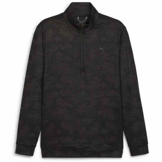 Puma Външен Слой Мъже Cloudspun Camo Quarter Zip Baselayer Top Mens Черно Пума Голф облекло