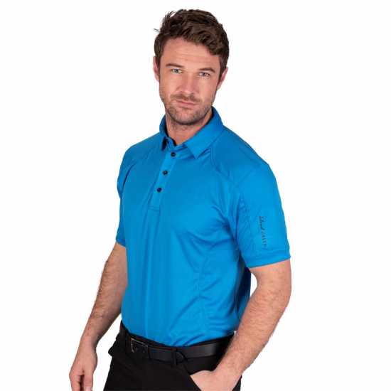 Island Green Green Performance Golf Polo Небесно син Шапки за голф и козирки