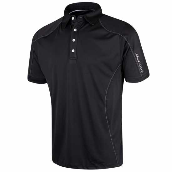 Island Green Green Performance Golf Polo Черно Шапки за голф и козирки