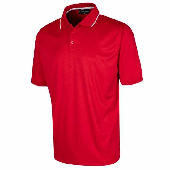 Island Green Performance Polo Golf Shirt Червено Мъжко облекло за едри хора