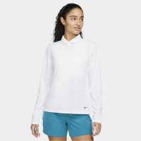 Nike Блуза С Яка Long Sleeve Victory Polo Shirt Womens Бяло/Черно Дамски тениски с яка
