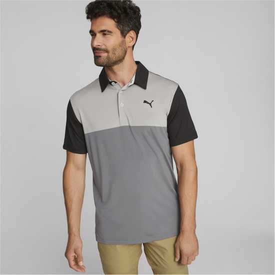 Puma Cloudspun Colourblock Polo Mens Тиха сянка Голф облекло