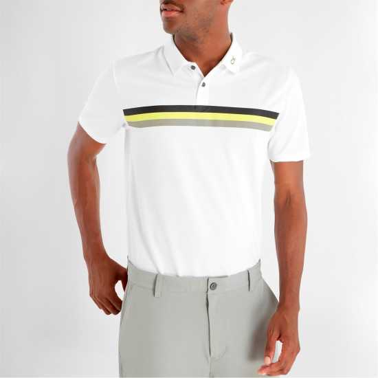 Calvin Klein Golf G Parker Polo Sn33 Бяло/Жълто Мъжки тениски с яка