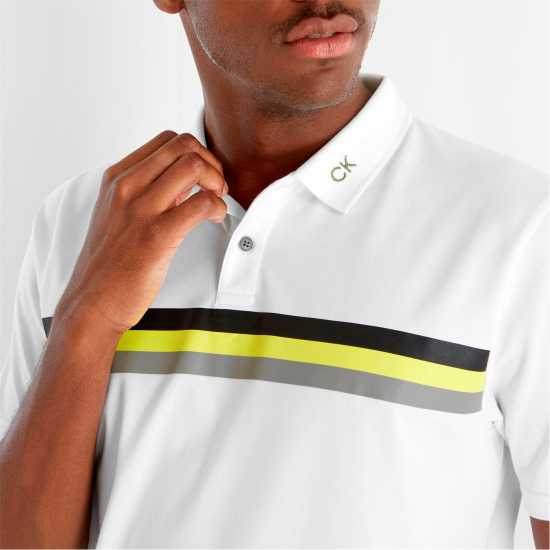 Calvin Klein Golf G Parker Polo Sn33 Бяло/Жълто Мъжки тениски с яка