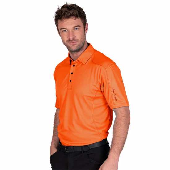 Мъжка Блуза С Яка Island Green Golf Top Stitch Polo Shirt Mens Оранжево Мъжки тениски с яка