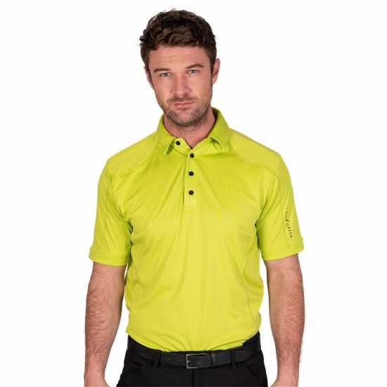 Мъжка Блуза С Яка Island Green Golf Top Stitch Polo Shirt Mens Лайм Мъжки тениски с яка