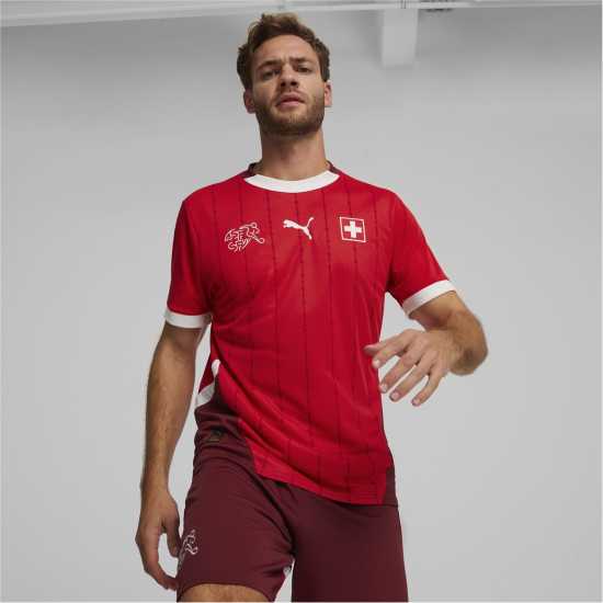 Puma Домакинска Футболна Фланелка Switzerland Home Shirt 2024 Adults  Мъжко облекло за едри хора