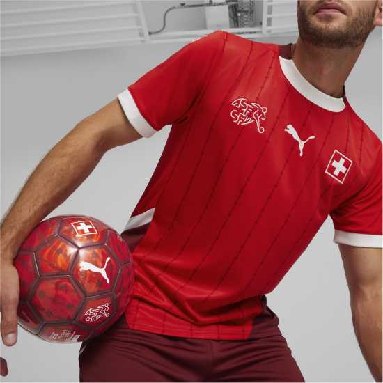 Puma Домакинска Футболна Фланелка Switzerland Home Shirt 2024 Adults  Мъжко облекло за едри хора