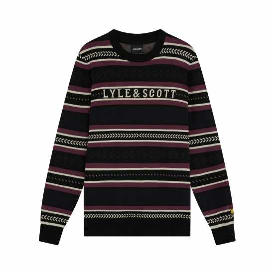 Lyle And Scott Glen Fairisle Jumper Център черен 