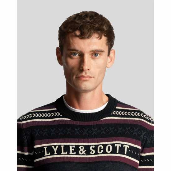 Lyle And Scott Glen Fairisle Jumper Център черен 