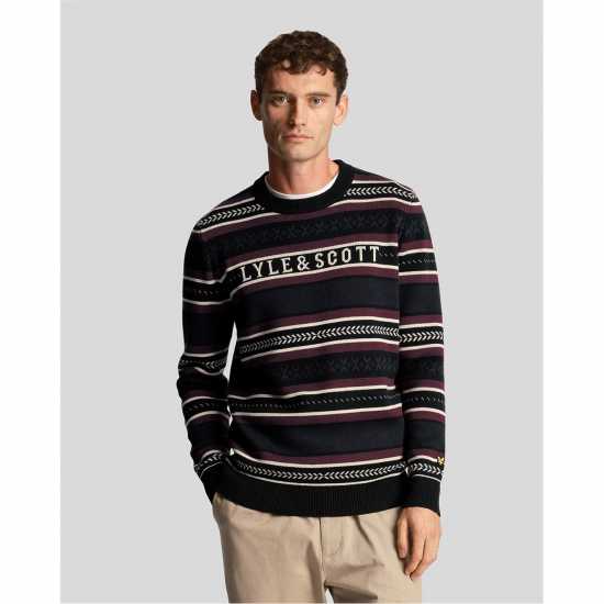 Lyle And Scott Glen Fairisle Jumper Център черен 