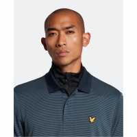 Lyle And Scott Блуза С Яка Golf Microstripe Polo Shirt Бензин / Лазурен Tshirts under 20