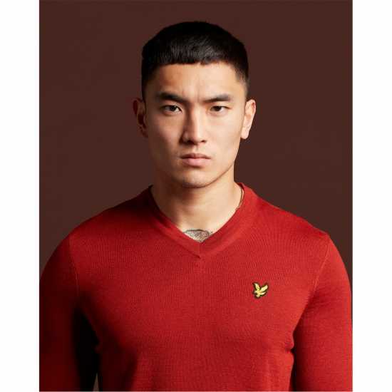 Lyle And Scott Golf V Neck Jumper Теракотово Оран 