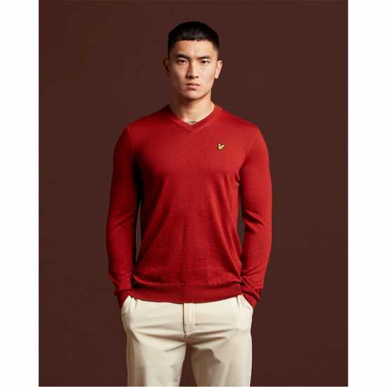 Lyle And Scott Golf V Neck Jumper Теракотово Оран 