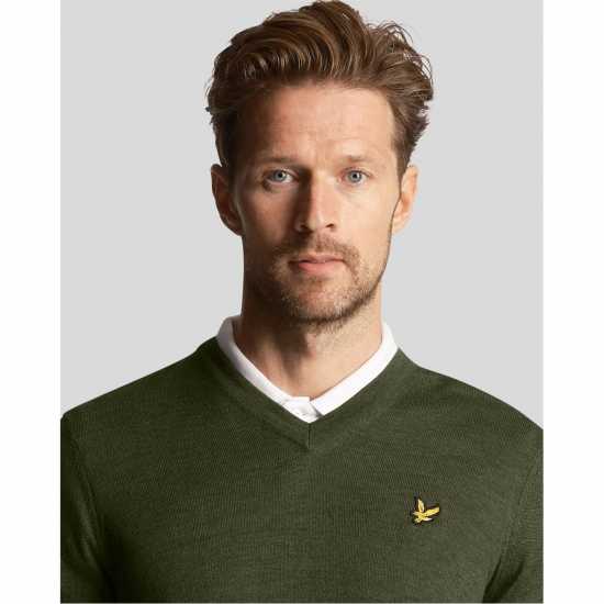 Lyle And Scott Golf V Neck Jumper Кактус зелено 