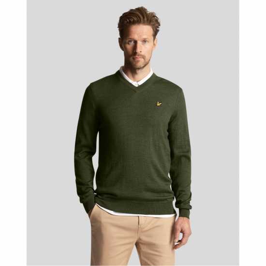 Lyle And Scott Golf V Neck Jumper Кактус зелено 