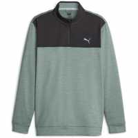 Puma Блуза С Четвърт Цип Cloudspun Quarter Zip Mens Черно/Зелено Мъжки пуловери и жилетки