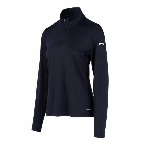 Slazenger Pullover Zip Top Womens Морска синьо Дамски суичъри и блузи с качулки