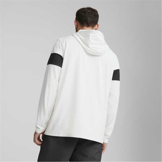 Puma Colourblock Hoodie Mens White-Black Мъжки пуловери и жилетки