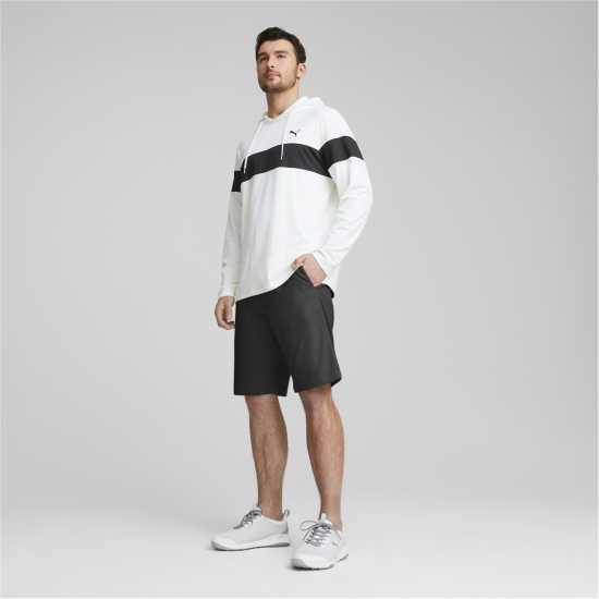 Puma Colourblock Hoodie Mens White-Black Мъжки пуловери и жилетки