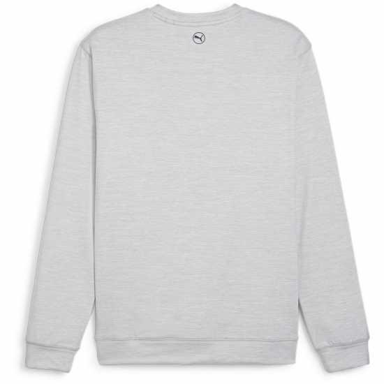 Puma Cloudspun Patch Crewneck Jumper Mens Сиво синьо Голф облекло