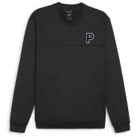 Puma Cloudspun Patch Crewneck Jumper Mens Pma.Черно Топло Голф облекло