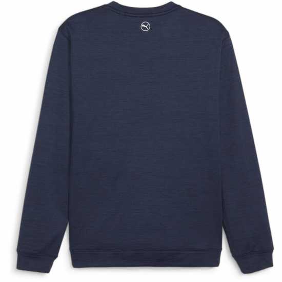 Puma Cloudspun Patch Crewneck Jumper Mens Дълбоко морско синьо Голф облекло