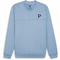 Puma Cloudspun Patch Crewneck Jumper Mens Зен Син Голф облекло