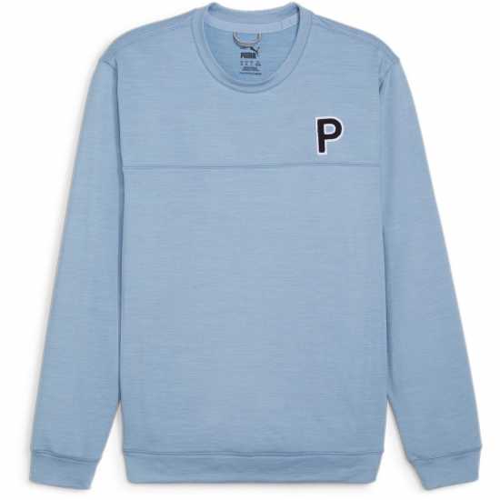 Puma Cloudspun Patch Crewneck Jumper Mens Зен Син Голф облекло