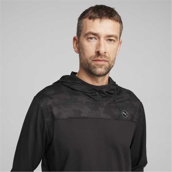 Puma Cloudspun Camo Hoodie Jumper Mens Черно Пума Голф облекло