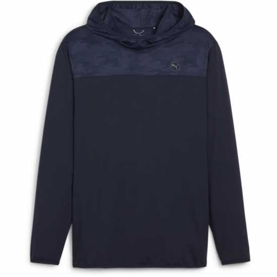 Puma Cloudspun Camo Hoodie Jumper Mens Дълбоко морско синьо Голф облекло