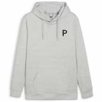 Puma Cloudspun Patch Hoodie Jumper Mens Сиво синьо Голф облекло