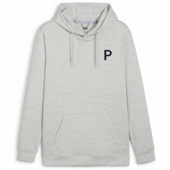 Puma Cloudspun Patch Hoodie Jumper Mens Сиво синьо Голф облекло