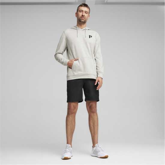 Puma Cloudspun Patch Hoodie Jumper Mens Сиво синьо Голф облекло