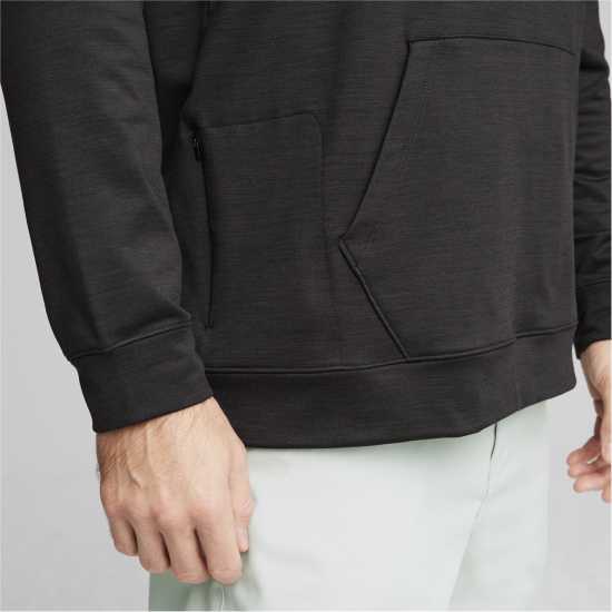 Puma Cloudspun Patch Hoodie Jumper Mens Pma.Черно Топло Голф облекло