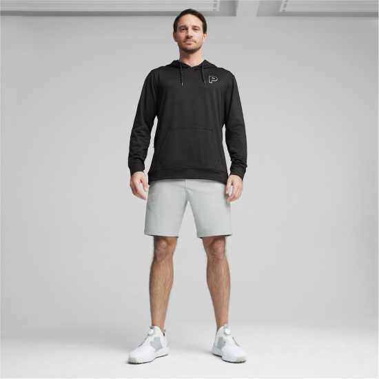 Puma Cloudspun Patch Hoodie Jumper Mens Pma.Черно Топло Голф облекло